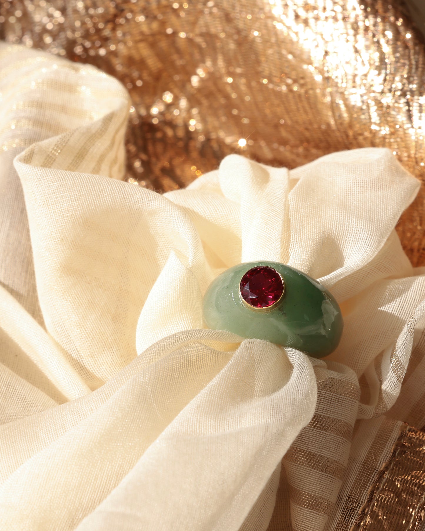 Cherry Ring - Jade - 925 Silver