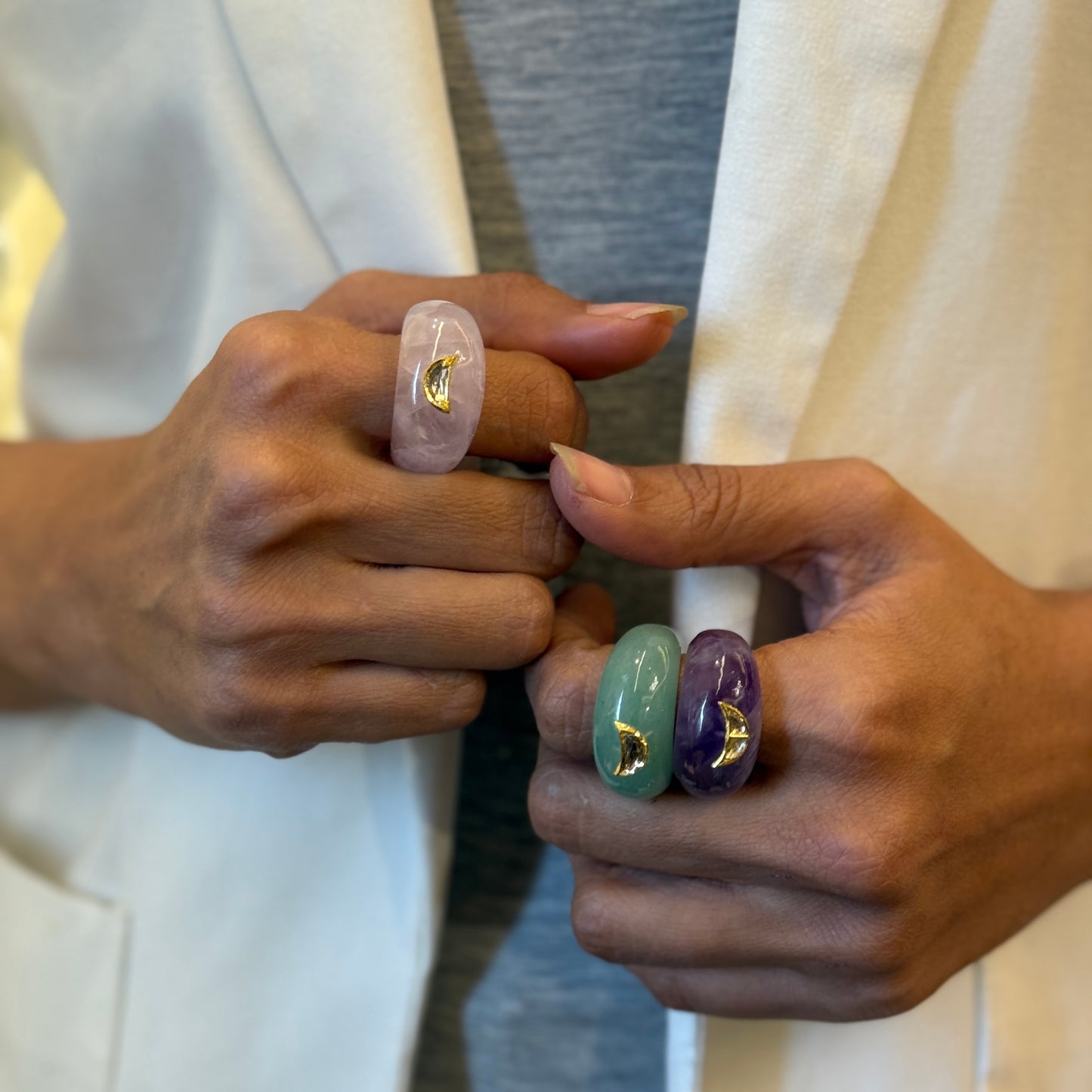 Chand Ring - Dark Amethyst - Gold