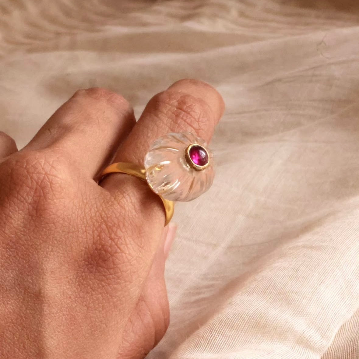 Melon Ring - Quartz - 925 Silver