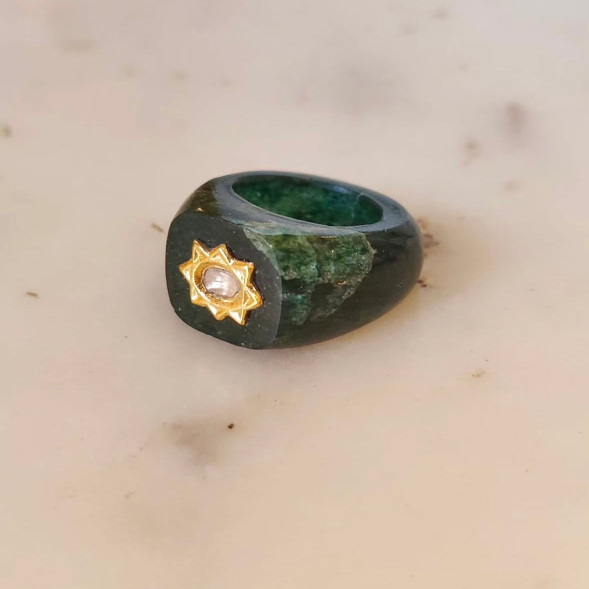Surya Ring - Aventurine - Gold