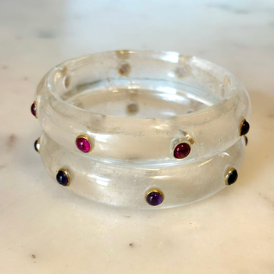 Cherry Bangle - Amethyst and Quartz