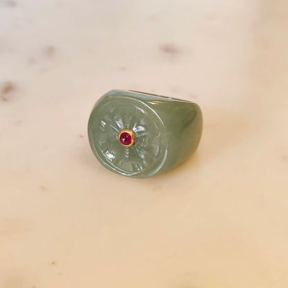 Chakra Ring - Jade - 925 Silver