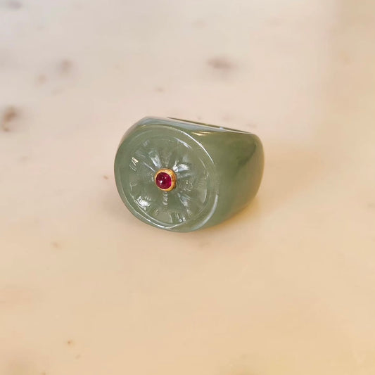Chakra Ring - Jade - 925 Silver