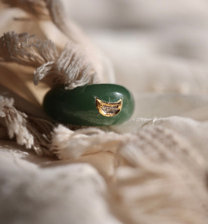 Chand Ring - Jade - Gold
