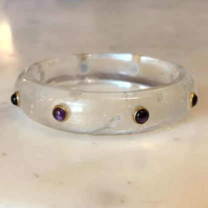 Cherry Bangle - Amethyst and Quartz