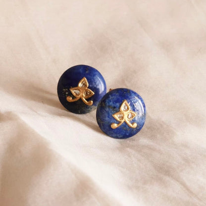 Rooh Studs - Lapis Lazuli, Gold