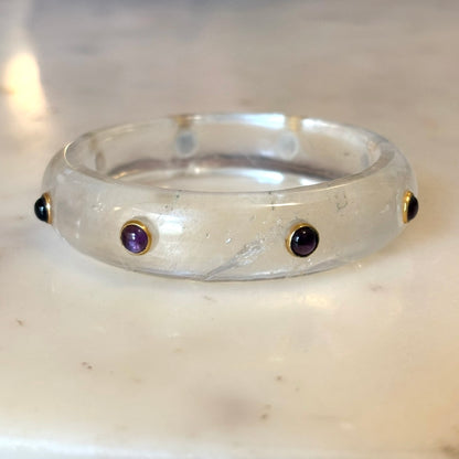 Cherry Bangle - Amethyst and Quartz