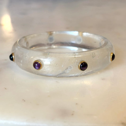 Cherry Bangle - Amethyst and Quartz