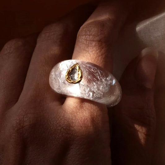 Boond Ring - Quartz - Gold