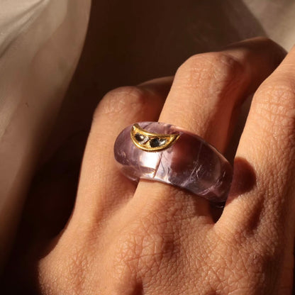Chand Ring - Amethyst - Gold
